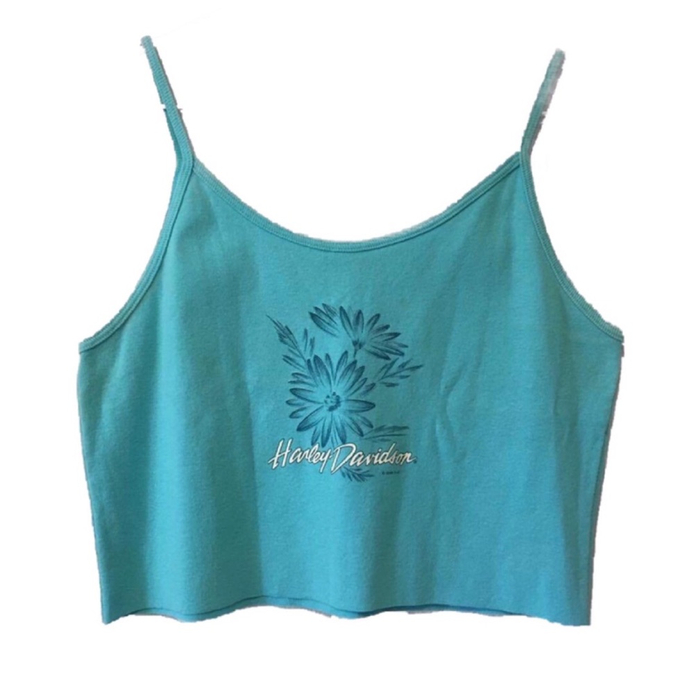 90s Vtg Harley Davidson Flowers Maryland Crop Top